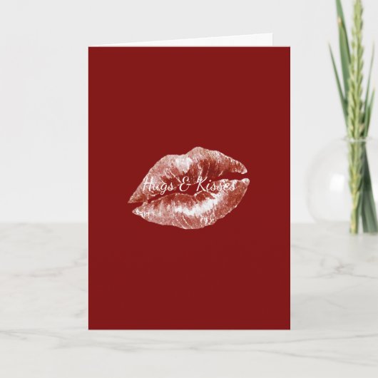Red Lips Flirty Romantic Valentine's Day Love Karte (Vorderseite)