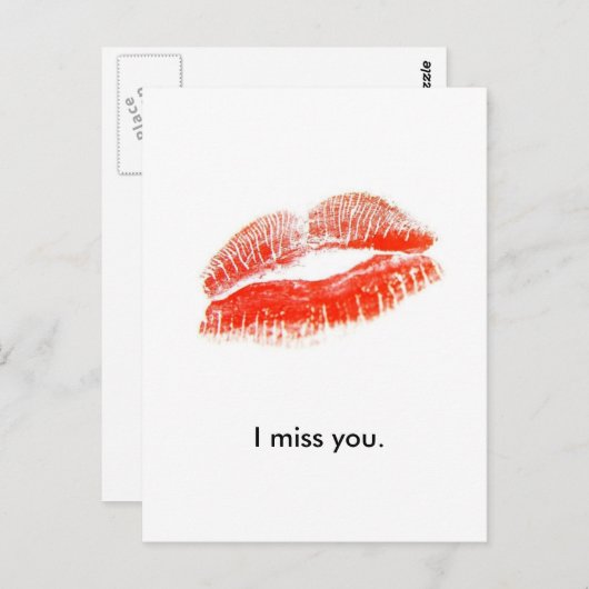 red_lips, ich vermisse dich. postkarte (Vorne/Hinten)