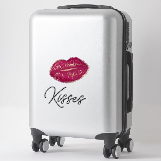Red Lips Kiss Aufkleber (Koffer)