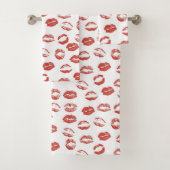 Red Lips Kiss Badhandtuch Set (Insitu)