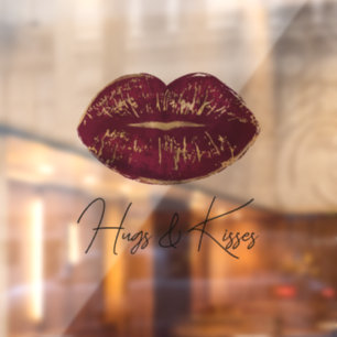 Red Lips Kiss Fensteraufkleber