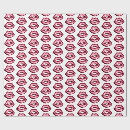 Red Lips Kiss Geschenkpapier (Flach)