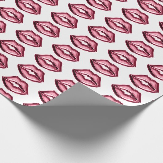 Red Lips Kiss Geschenkpapier (Ecke)