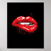 Red Lips Kiss Girl T Shirt Birthday Christmas Gift Poster (Vorne)