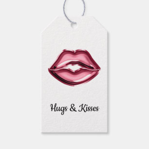Red Lips Kiss Hearts Geschenkanhänger