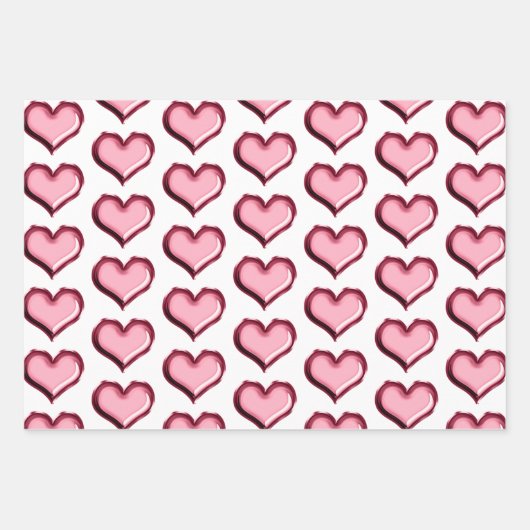 Red Lips Kiss Hearts Geschenkpapier Set (Vorderseite 3)