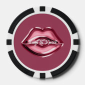 Red Lips Kiss Hearts Pokerchips (Vorderseite)