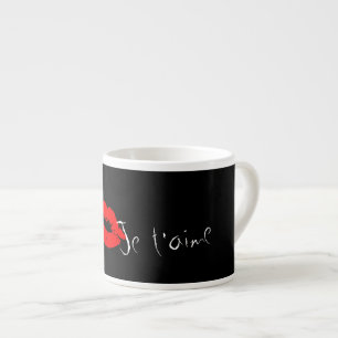 Red Lips Kiss Je t'aime Coffee Espresso Tasse
