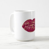 Red Lips Kiss Kaffeetasse (Vorderseite Links)