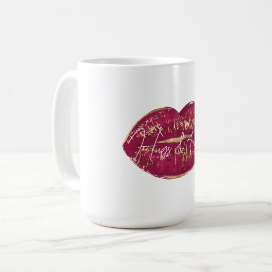 Red Lips Kiss Kaffeetasse (Vorderseite Links)