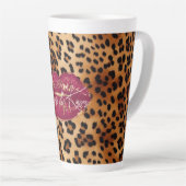 Red Lips Kiss Leopard Milchtasse (Rechte Ecke)