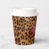 Red Lips Kiss Leopard Pappbecher (Rechts)
