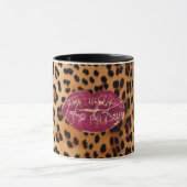 Red Lips Kiss Leopard Tasse (Zentrum)