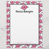 Red Lips Kiss Lipstick & Beauty Distributor Custom Briefkopf (Vorderseite)