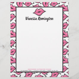 Red Lips Kiss Lipstick & Beauty Distributor Custom Briefkopf