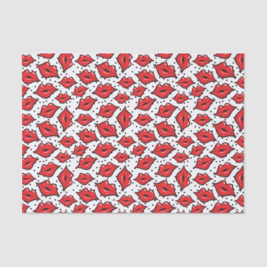 Red Lips Kiss Lipstick & Beauty Supply Distributor Seidenpapier (Vorderseite)