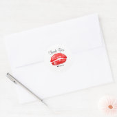 Red Lips Kiss Makeup Beauty Glam Chic Custom Runder Aufkleber (Umschlag)