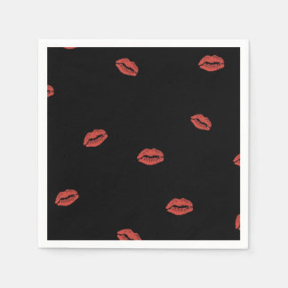Red Lips Kiss Napkins Serviette