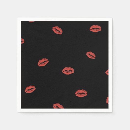 Red Lips Kiss Napkins Serviette (Vorderseite)