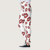 Red Lips Kiss Pattern Leggings (Links)