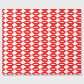 RED LIPS KISS ROMANTISCHES WRAPPPAPIER GESCHENKPAPIER (Flach)