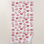 Red Lips Kiss Strandtuch (Vorderseite)
