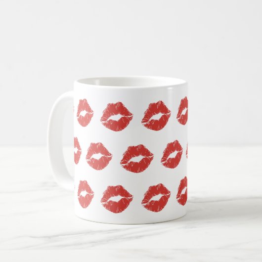 Red Lips Kiss Tasse (Vorderseite Links)