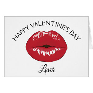 Red Lips Kiss Valentine's Day Card