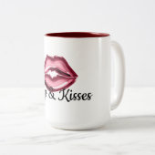 Red Lips Kiss Zweifarbige Tasse (VorderseiteRechts)