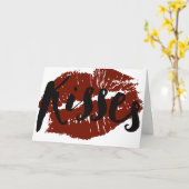 Red Lips Kisses Karte (Gelbe Blume)