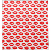 Red Lips Kisses Pattern Duschvorhang (Vorderseite)