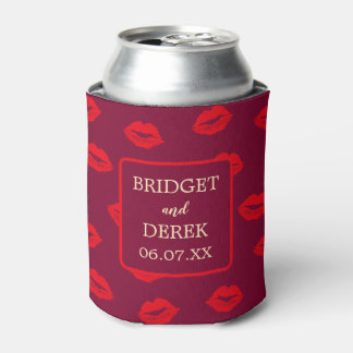Red Lips Kisses Personalisiert Wedding Dosenkühler