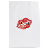 Red Lips Kokett Kiss Liebe Mittlere Geschenktüte (Vorderseite)