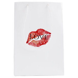Red Lips Kokett Kiss Liebe Mittlere Geschenktüte