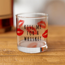 Red Lips Lipstick Küss Me für ein Whiskey-Glas Whiskyglas