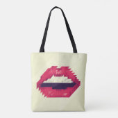 Red lips made of small triangles, pixelshipster,pi tasche (Rückseite)