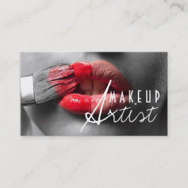 Red Lips Make-up Artist Cosmetology Business Card Visitenkarte