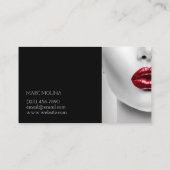 Red Lips Makeup Artist Business Card Visitenkarte (Rückseite)