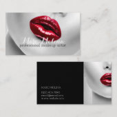 Red Lips Makeup Artist Business Card Visitenkarte (Vorne/Hinten)