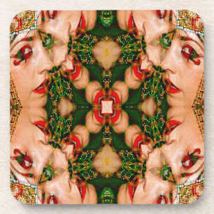 Red Lips Mandala Getränkeuntersetzer