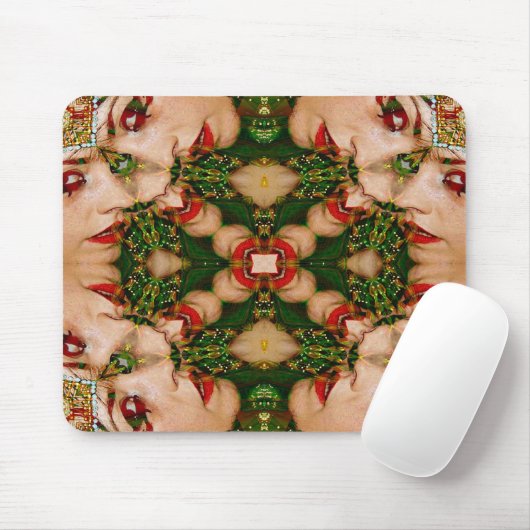 Red Lips Mandala Mousepad (Mit Mouse)