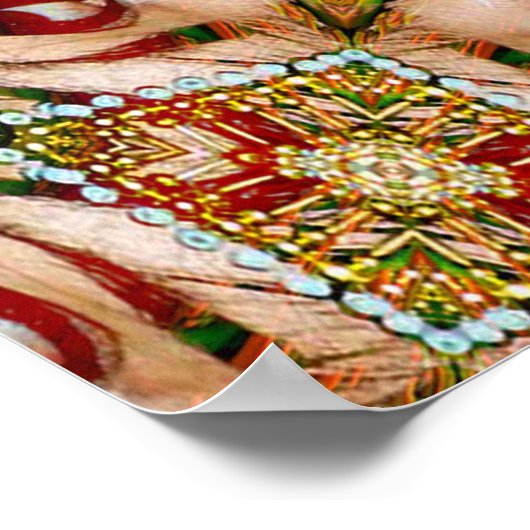 Red Lips Mandala Poster (Ecke)