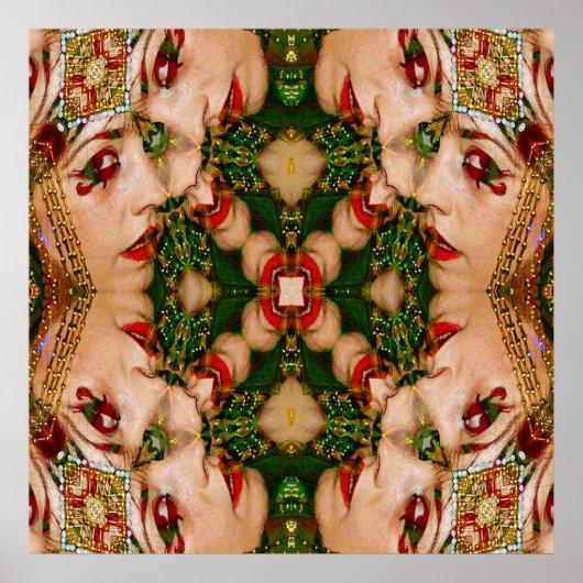 Red Lips Mandala Poster (Vorne)