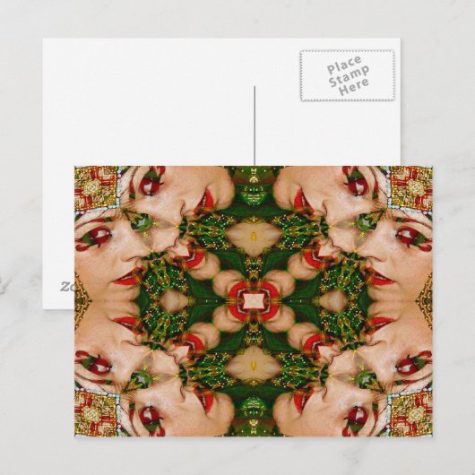 Red Lips Mandala Postkarte (Vorne/Hinten)