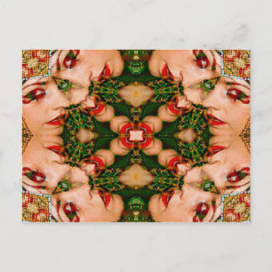 Red Lips Mandala Postkarte