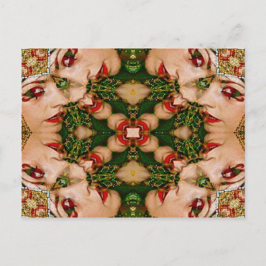 Red Lips Mandala Postkarte (Vorderseite)