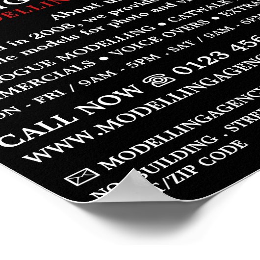 Red Lips, Modellierungsagentur, Model Agent Advert Poster (Ecke)