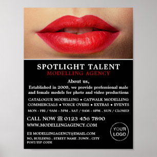 Red Lips, Modellierungsagentur, Model Agent Advert Poster