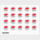 Red Lips Modern White Marble Vielen Dank Runder Aufkleber (Blatt)