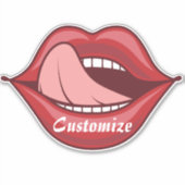 Red Lips Open Mouth Thunder_Cove Aufkleber (Vorderseite)